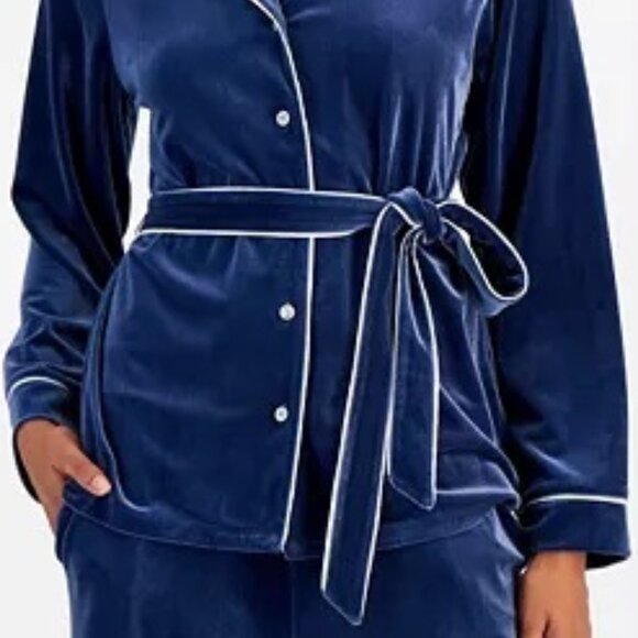 new I.N.C. International Concepts NAVY BLUE Velvet Pajama Set in Women's Size XL - Picture 4 of 5